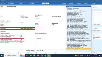 Bank Ledger Config